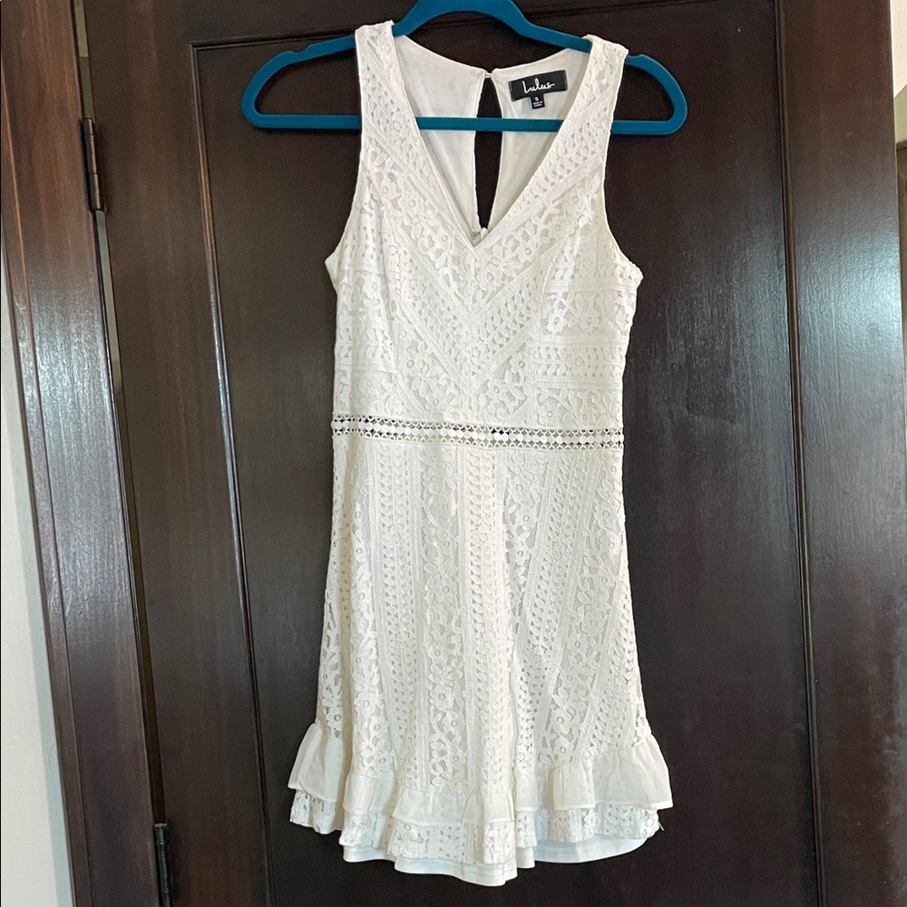 Lulu's White Lace Mini Dress